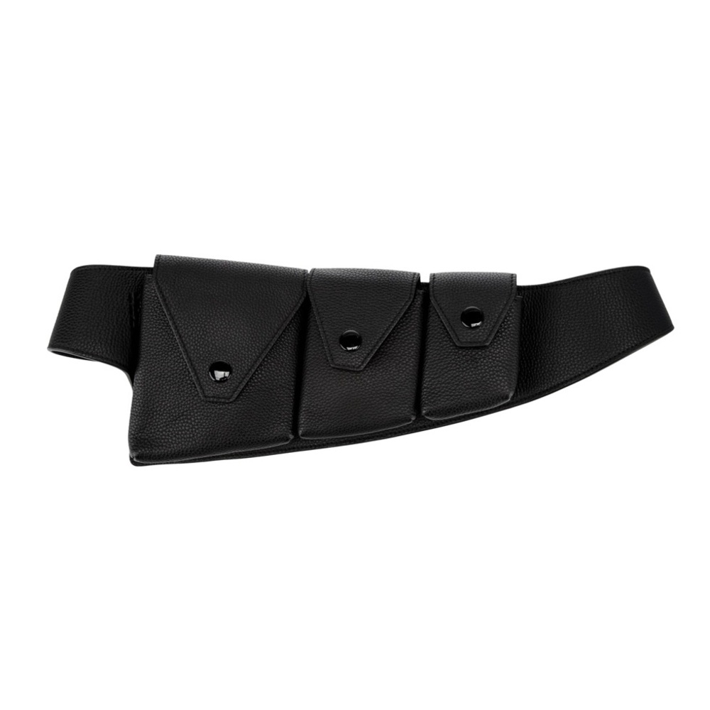 Kenzo Black Leather Belt Bag with Pouches